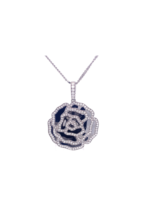 Black Diamond Pendant 18 Karat Black Gold 0.16 Carats
