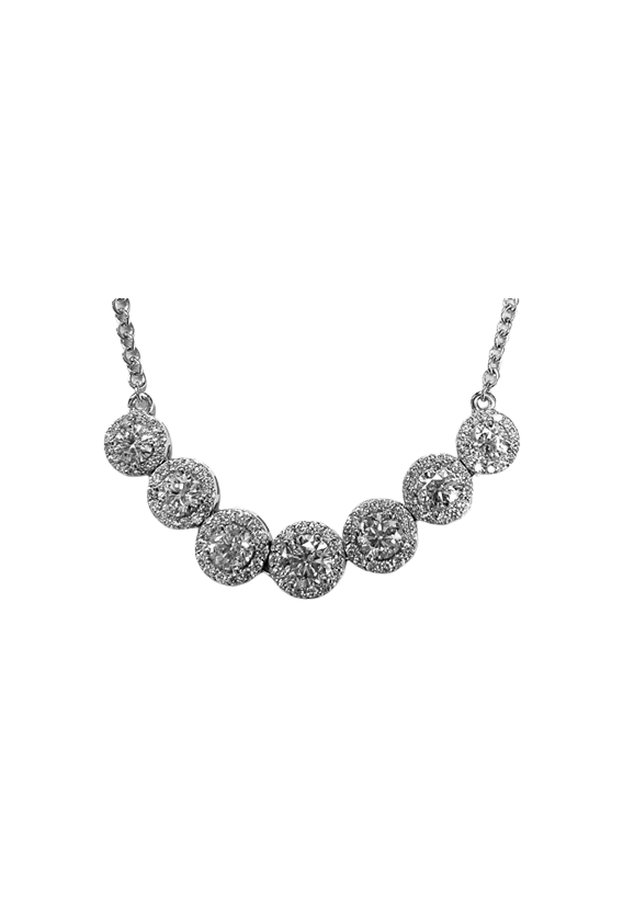 Ladies Diamond Necklace 2.87 Total Carats