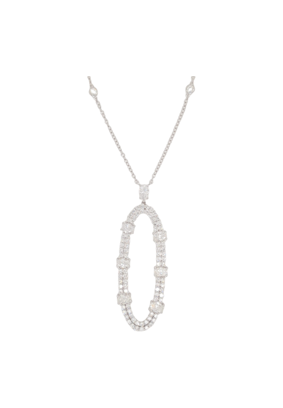 Ladies Diamond Necklace 3.43 Carats