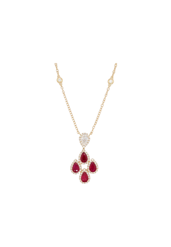 Ladies Diamond and Ruby Necklace 1.99 Carats