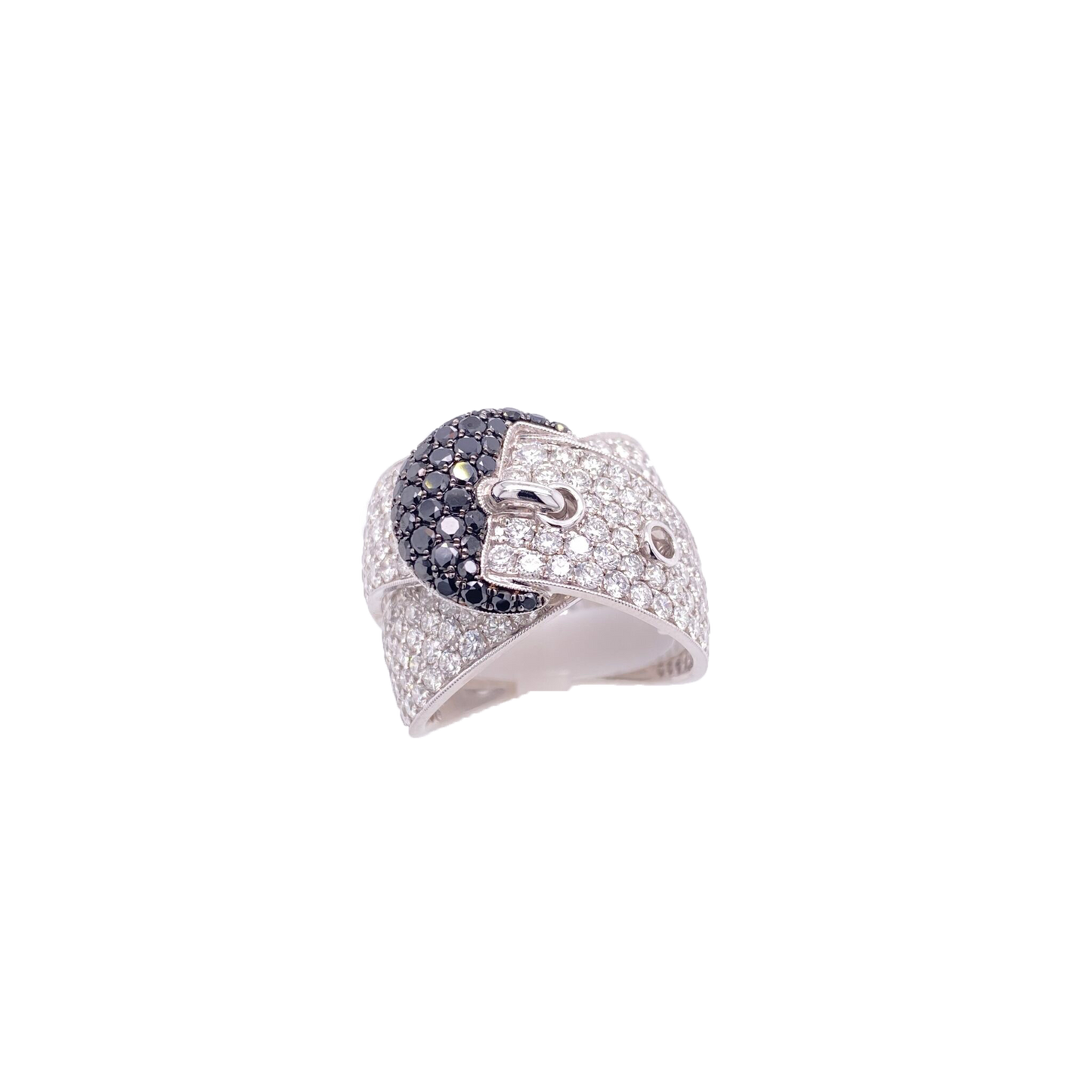 Black Diamond Ring 18 Karat White Gold 0.67 Carats