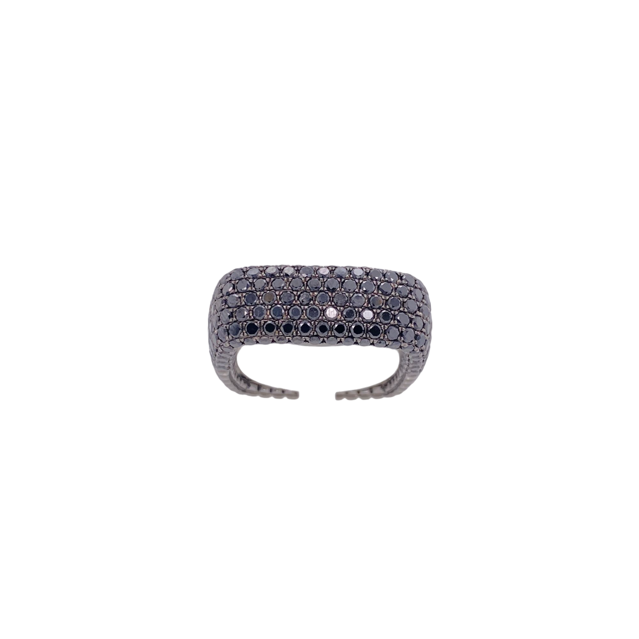 Black Diamond Ring 18 Karat Black Gold 2.42 Carats