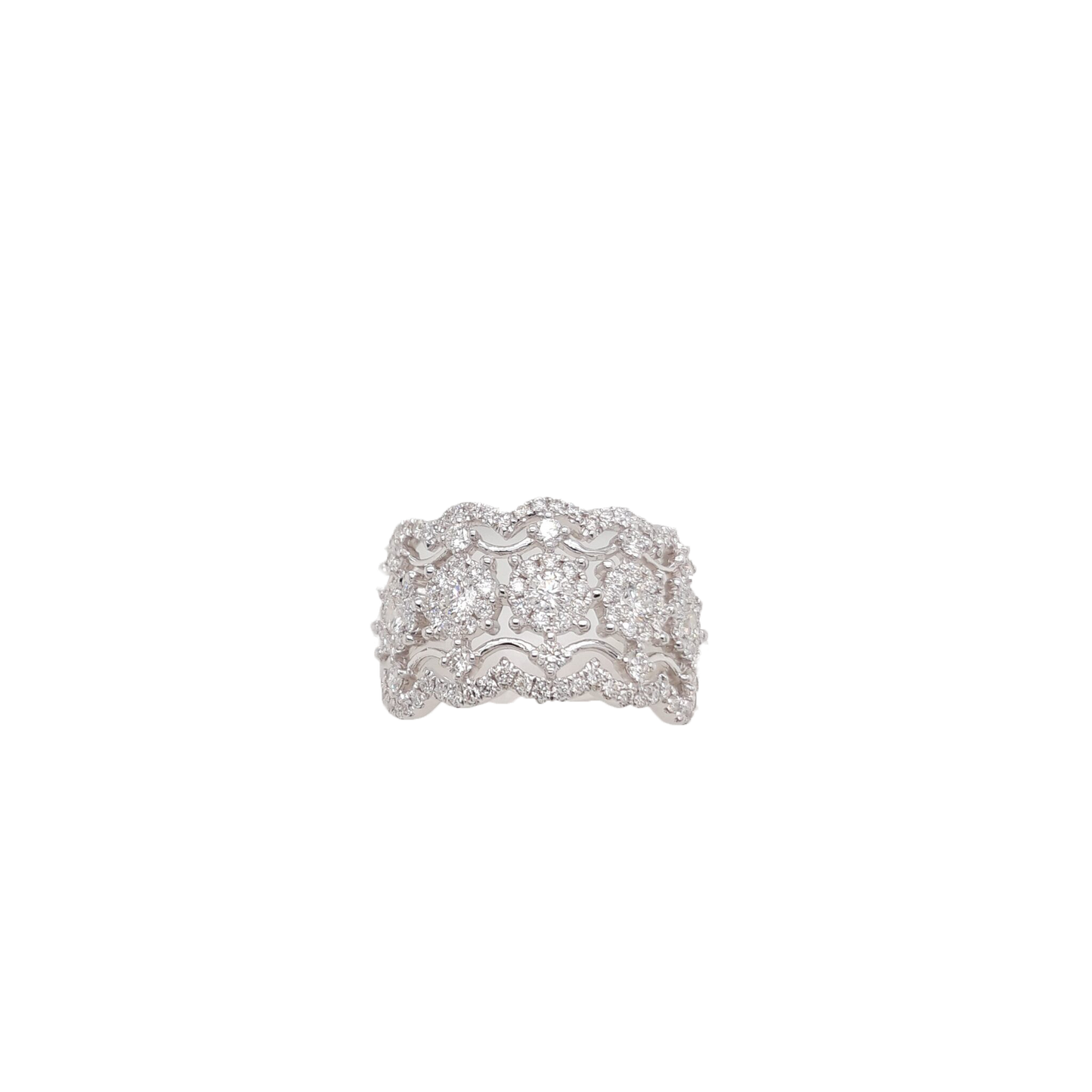 18 Karat White Gold Ladies Diamond Ring 1.20 Carats
