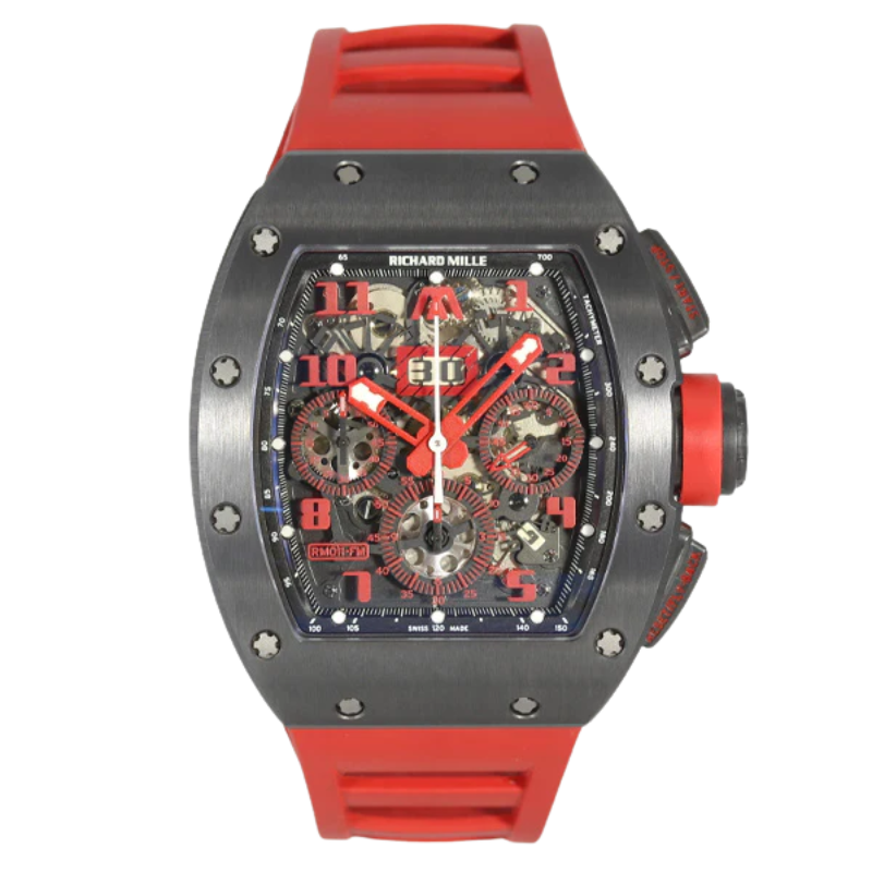 RM 011 Automatic Red Rubber Strap Marcus Edition Titanium Case