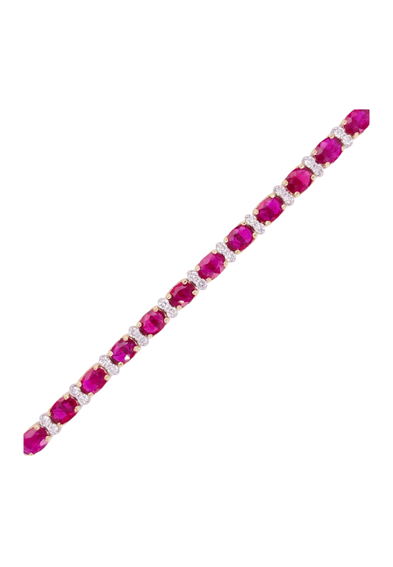 Ladies Diamond and Ruby Bracelet 8.15 Carats