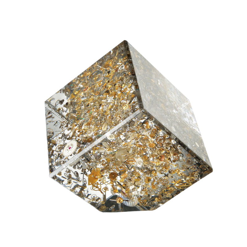 Berd Vaye Time Squared Sculpture (Modern Art with Vintage Parts)