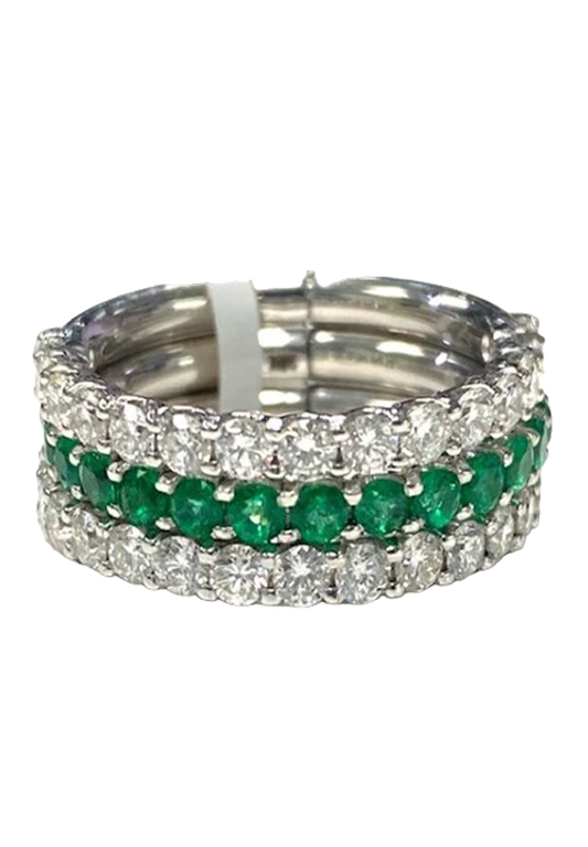Ladies Emerald and Diamond Ring 0.62 Carats Emeralds