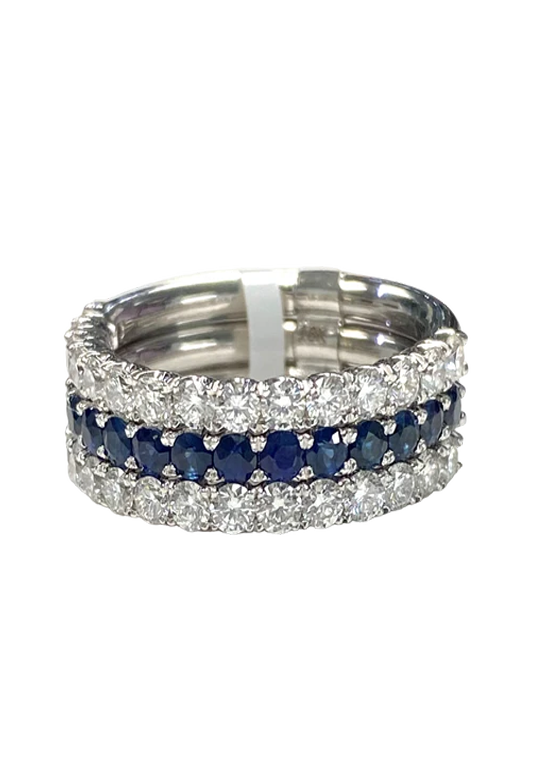 Ladies Sapphire and Diamond Ring 0.84 Carats in Sapphires