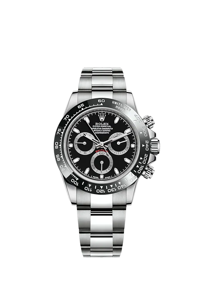 Cosmograph Daytona 40MM Oyster Bracelet Black Dial Black Cerachrom Bezel With Tachymetric Scale