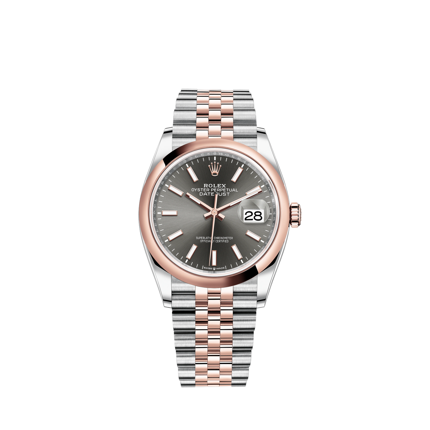 Datejust 36 36mm Oystersteel and Everose Gold Jubilee Bracelet Slate Dial Domed Bezel