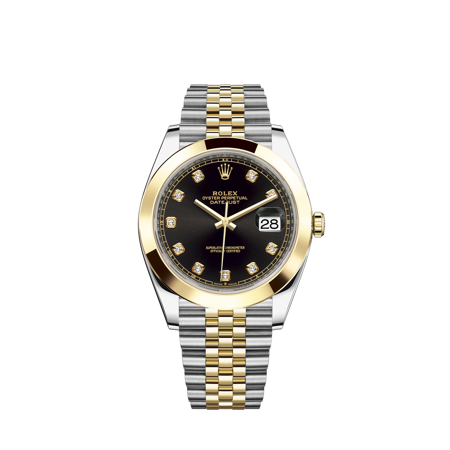 Datejust 41 41mm Jubilee Bracelet Oystersteel and Yellow Gold with Bright Black Diamond-Set Dial Yellow Gold Bezel