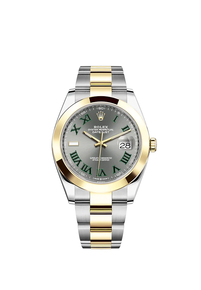Datejust 41 41mm Oyster Bracelet Oystersteel and Yellow Gold with Slate Dial Yellow Gold Bezel