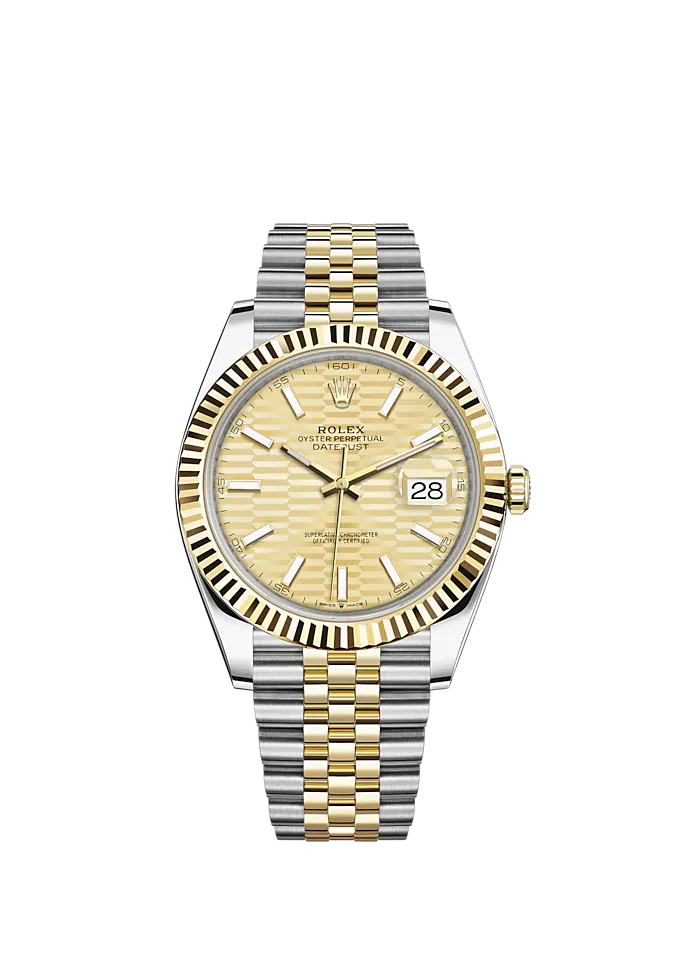 Datejust 41 41mm Jubilee Bracelet Oystersteel and Yellow Gold with Golden Fluted-Motif Dial Fluted Bezel