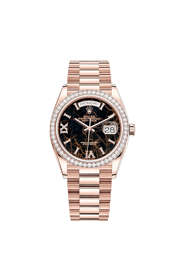 Day-Date 36 36mm President Bracelet and 18 KT Everose Gold with Eisenkiesel Diamond-Set Dial Diamond-Set Bezel