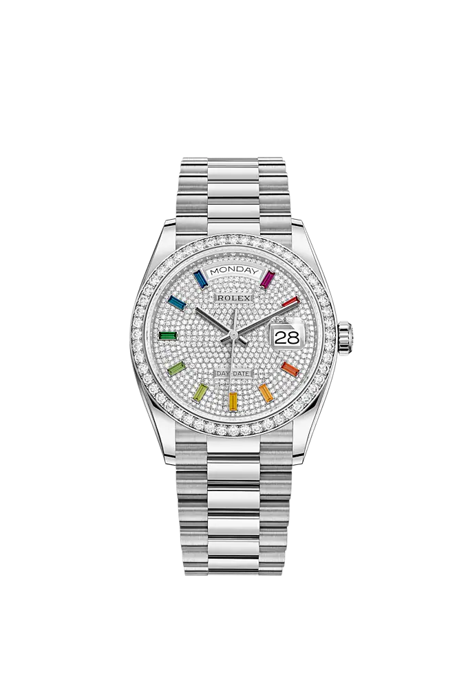 Day-Date 36 36mm President Bracelet and Platinum with Diamond-Paved Dial Diamond-Set Bezel and Diamond-Set President Bracelet