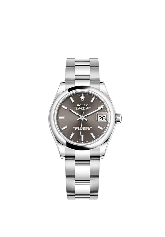 Datejust 31 31mm Oyster Bracelet Oystersteel with Dark Grey Dial Oystersteel Bezel