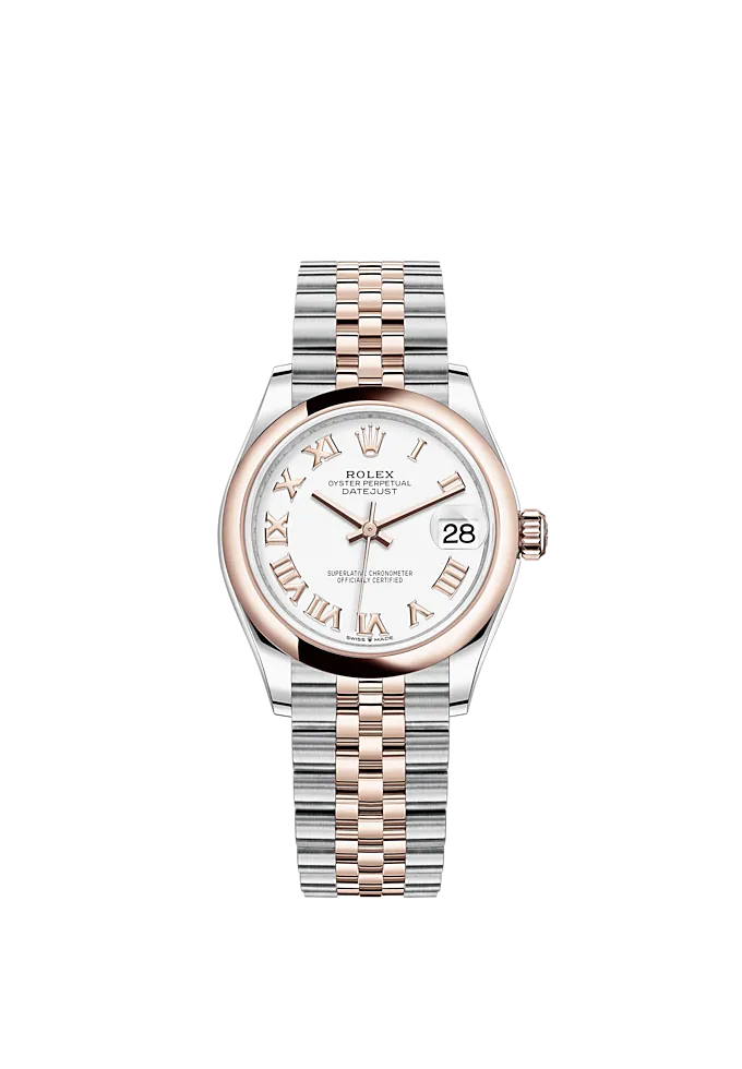 Datejust 31 31mm Jubilee Bracelet Oystersteel and Everose Gold with White Dial Everose Gold Bezel