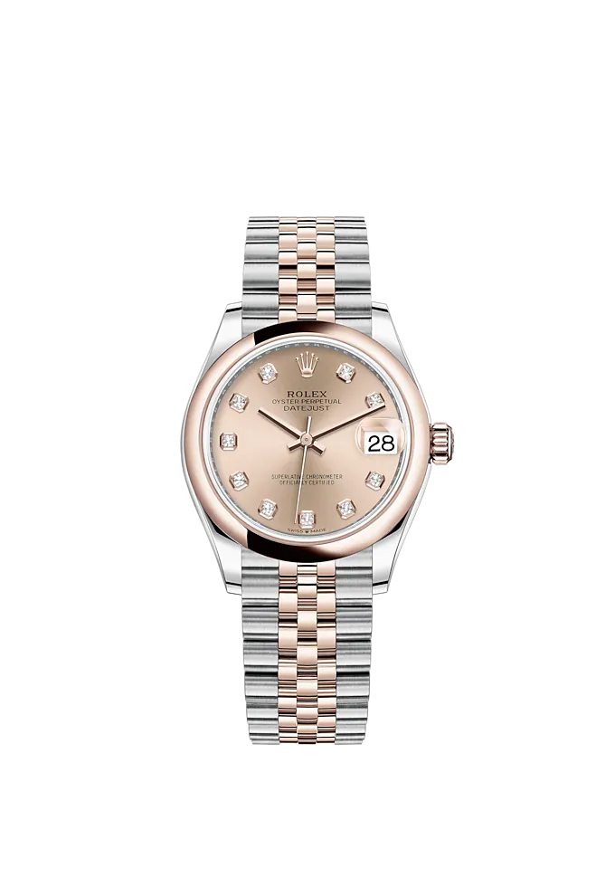 Datejust 31 31mm Jubilee Bracelet Oystersteel and Everose Gold with Rosé-Colour Diamond-Set Dial Everose Gold Bezel