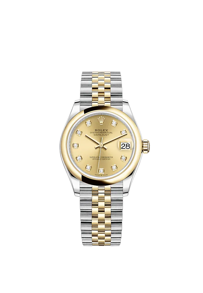Datejust 31 31mm Jubilee Bracelet Oystersteel and Yellow Gold with Champagne Colour Diamond-Set Dial Yellow Gold Bezel