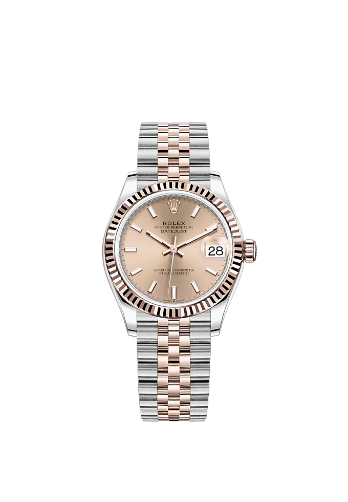 Datejust 31 31mm Jubilee Bracelet Oystersteel and Everose Gold with Rosé-Colour Dial Fluted Bezel