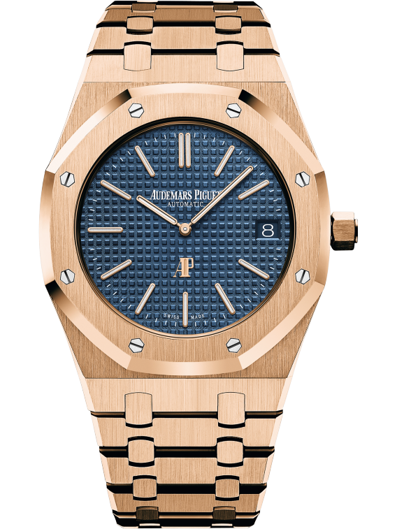 Audemars Piguet Royal Oak 37mm Rose Gold Diamond Bezel Blue Dial  15551OR.ZZ.1356OR.05