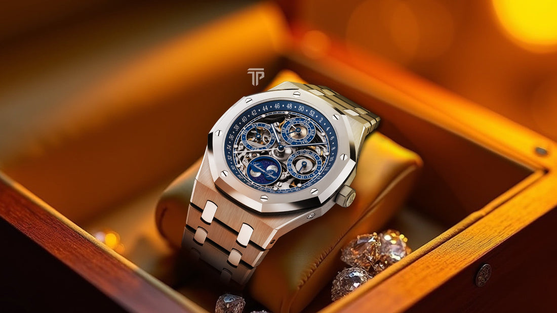 The Audemars Piguet 150th AnniversaryRoyal Oak Perpetual Calendar Openworked is a limited-edition masterpiece celebrating AP’s 150 years.