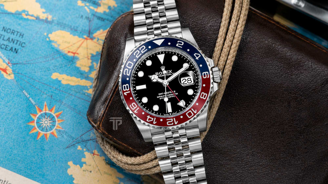 Rolex Pepsi Discontinued GMT-Master II with red and blue bezel viewed by collectors in 2026 luxury watch market