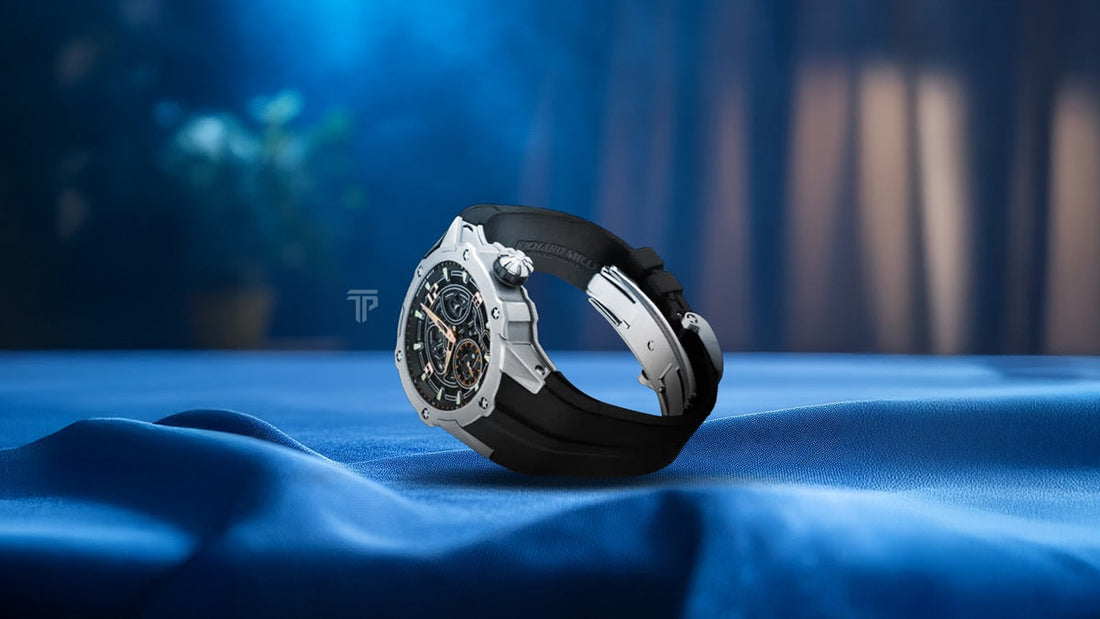 Richard Mille RM 33‑03 automatic luxury watch featuring skeleton movement and round silhouette in titanium case