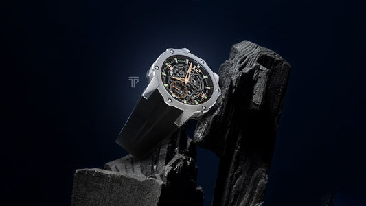 Richard Mille RM 33-03 Automatic luxury skeleton watch in titanium and Carbon TPT with 18k gold accents