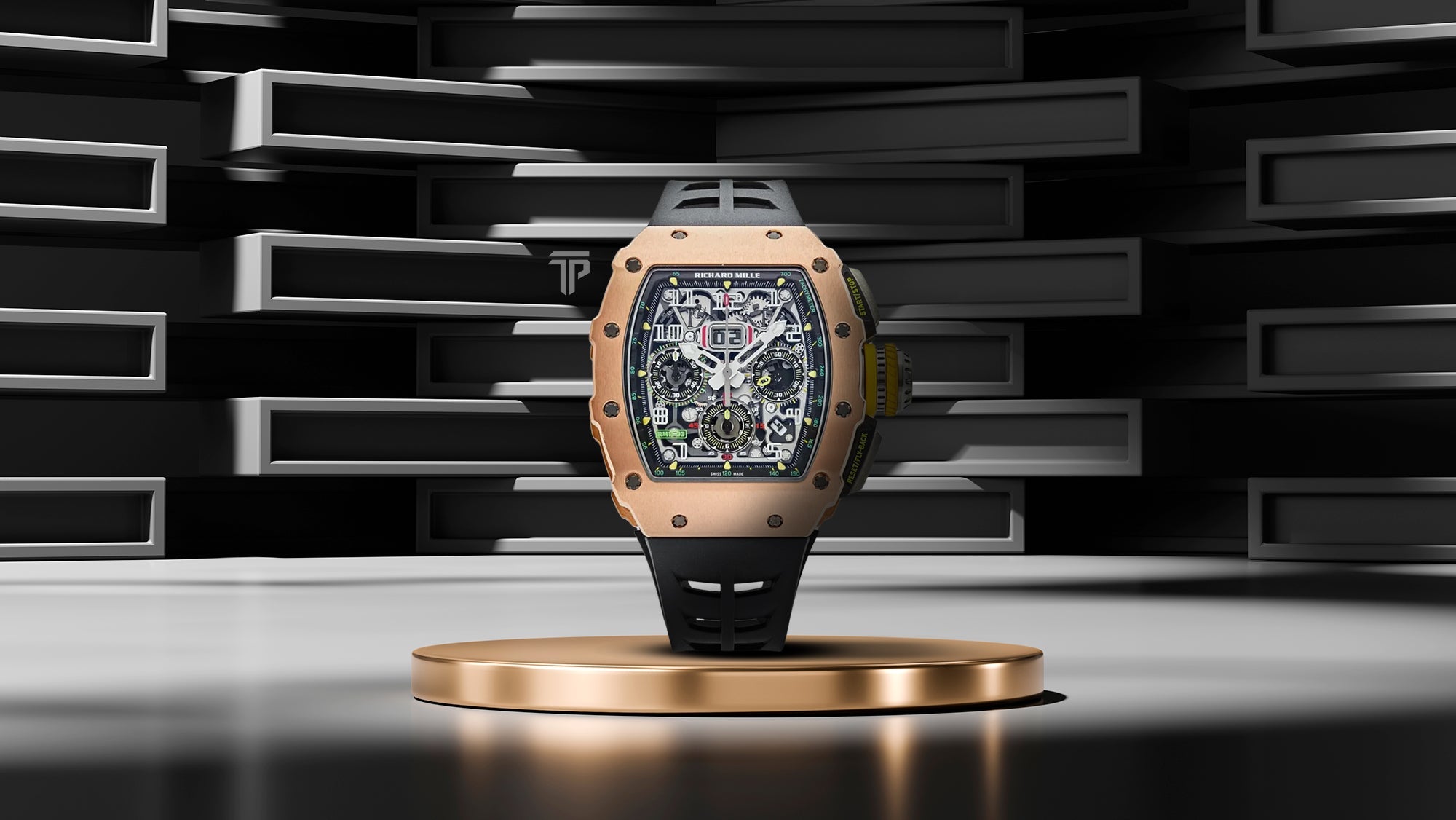 Close-up of a Richard Mille on wrist, known as the billionaire handshake watch, during a handshake