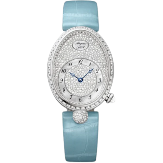 REINE DE NAPLES 8938 36 MM WHITE GOLD WITH MOTHER OF PEARL DIAL