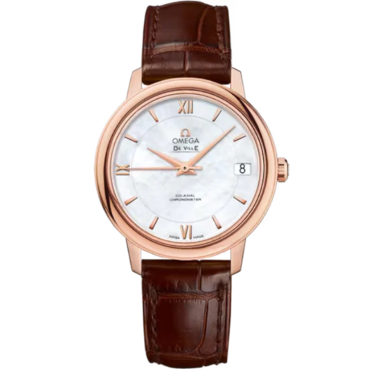 DE VILLE PRESTIGE 33 MM RED GOLD WITH MOTHER OF PEARL DIAL