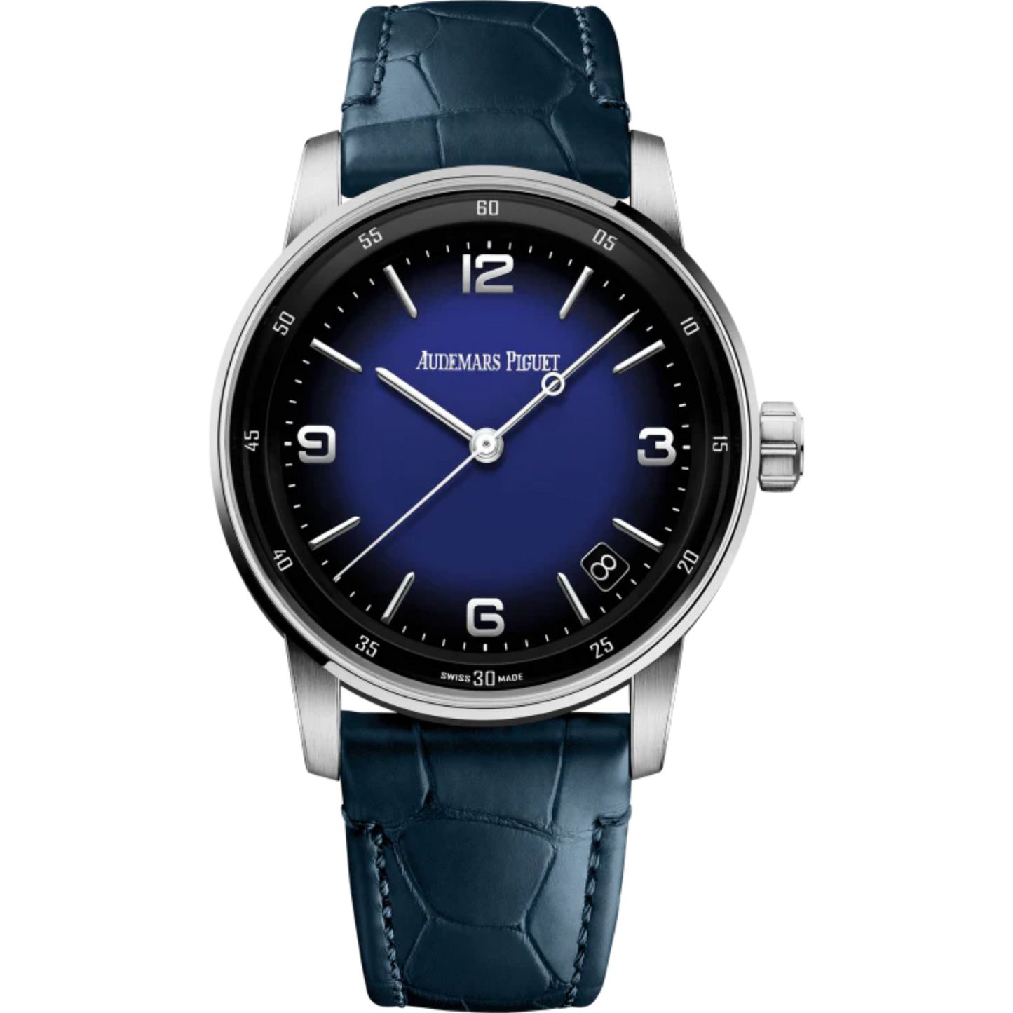 Code 11.59 by Audemars Piguet 41mm Blue Alligator Strap Smoked Blue Enamel Dial 18-Carat White Gold Case
