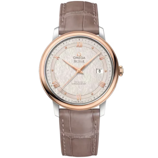 DE VILLE PRESTIGE 39 MM STAINLESS STEEL - RED GOLD WITH SILVER DIAL