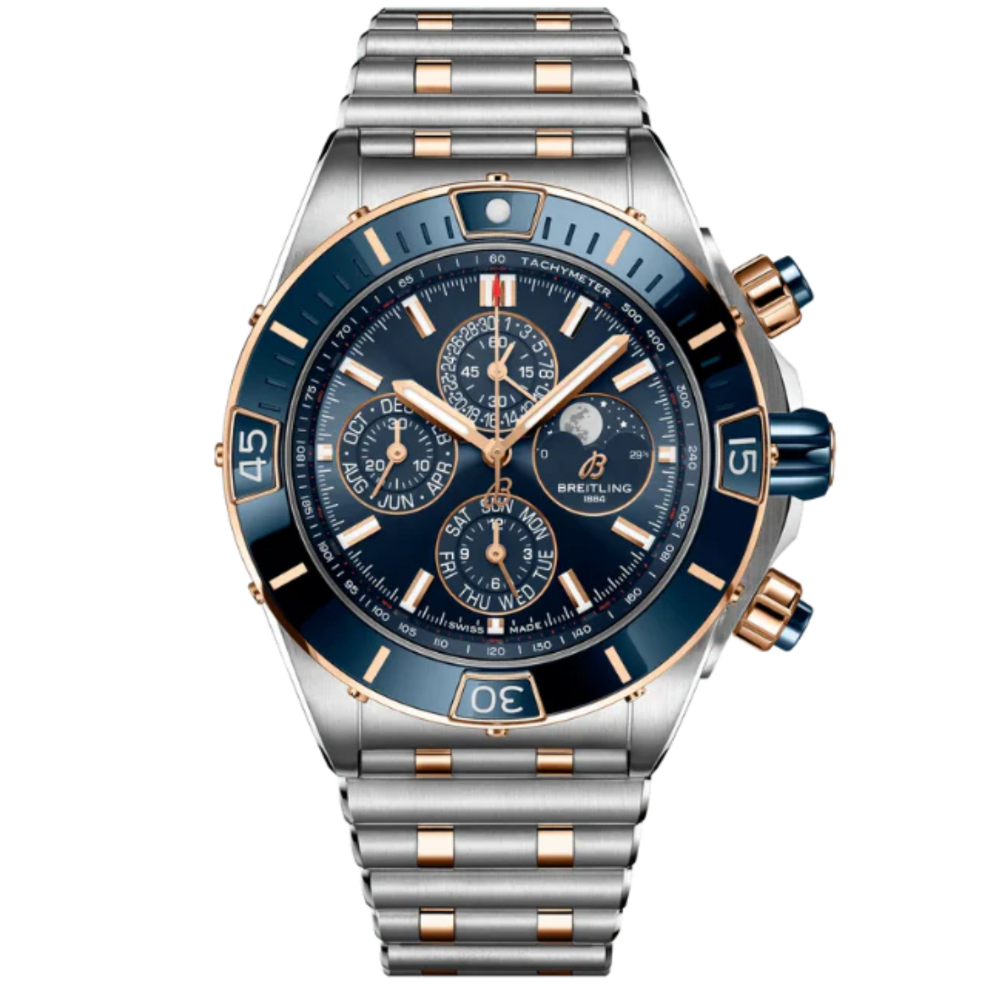 SUPER CHRONOMAT FOUR-YEAR CALENDAR 44 MM STAINLESS STEEL & 18K ROSE GOLD WITH BLUE DIAL