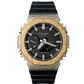 Casio Iced out G Shock Analog Two Tone White/Yellow Gold with Black Dial