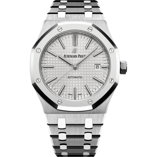 Royal Oak Selfwinding Qeii Cup 2017 41MM Titanium Bracelet Rhodium-Toned Dial With Grande Tapisserie Pattern Titanium Case Polished 950 Platinum Bezel