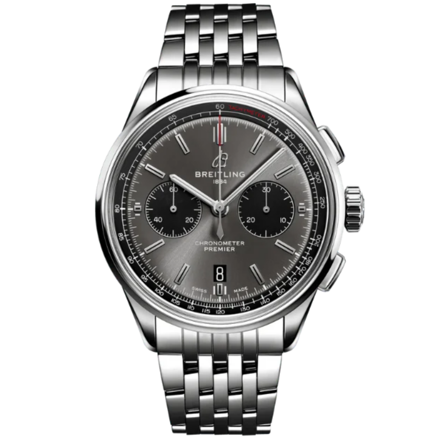 PREMIER B01 CHRONOGRAPH 42 MM STAINLESS STEEL WITH ANTHRACITE BLACK DIAL