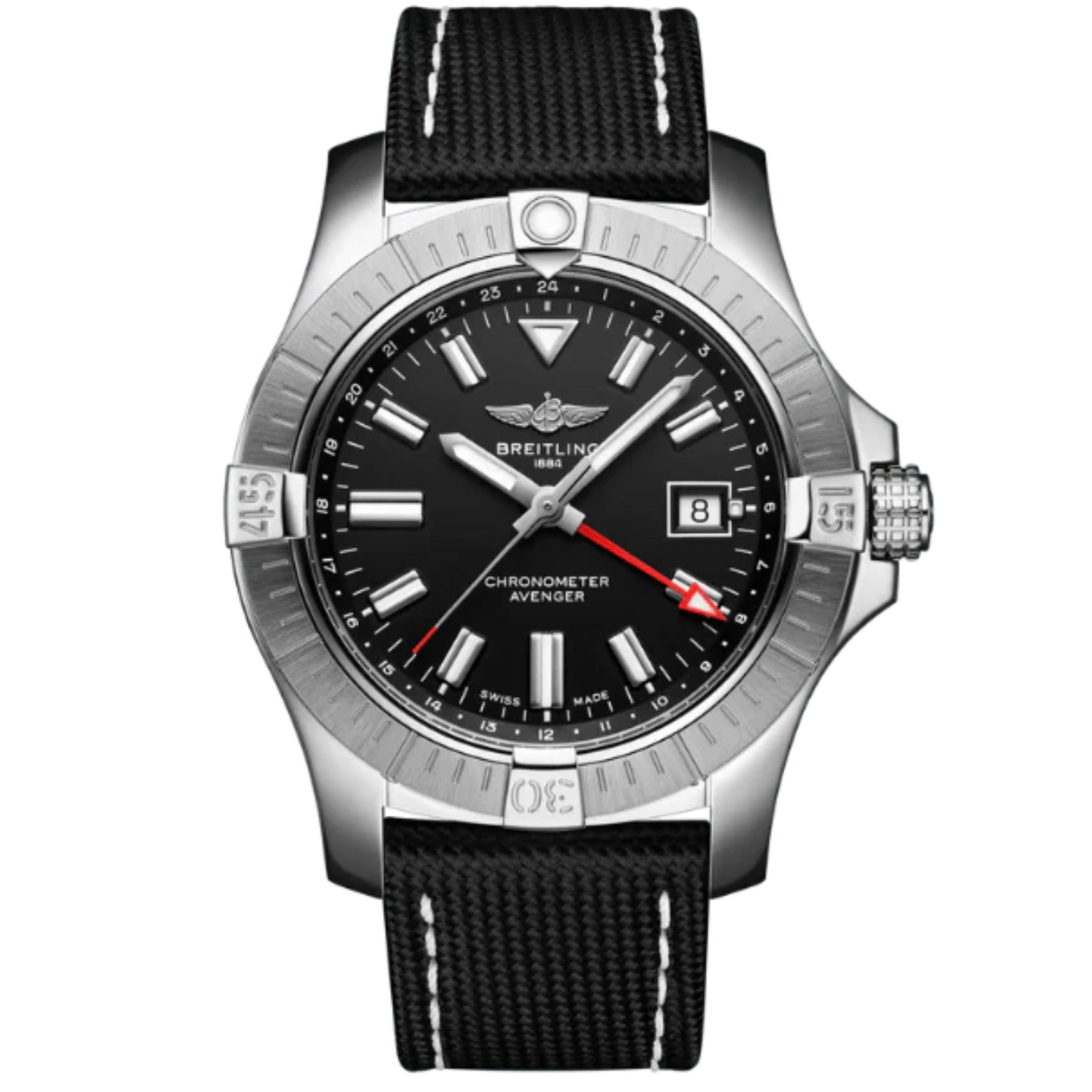 AVENGER AUTOMATIC GMT 43 MM STAINLESS STEEL WITH BLACK DIAL