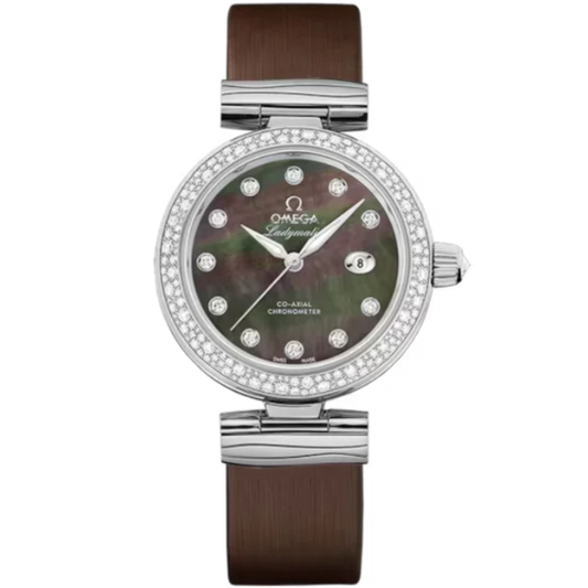DE VILLE LADYMATIC 34 MM STAINLESS STEEL WITH BLACK MOTHER OF PEARL DIAL