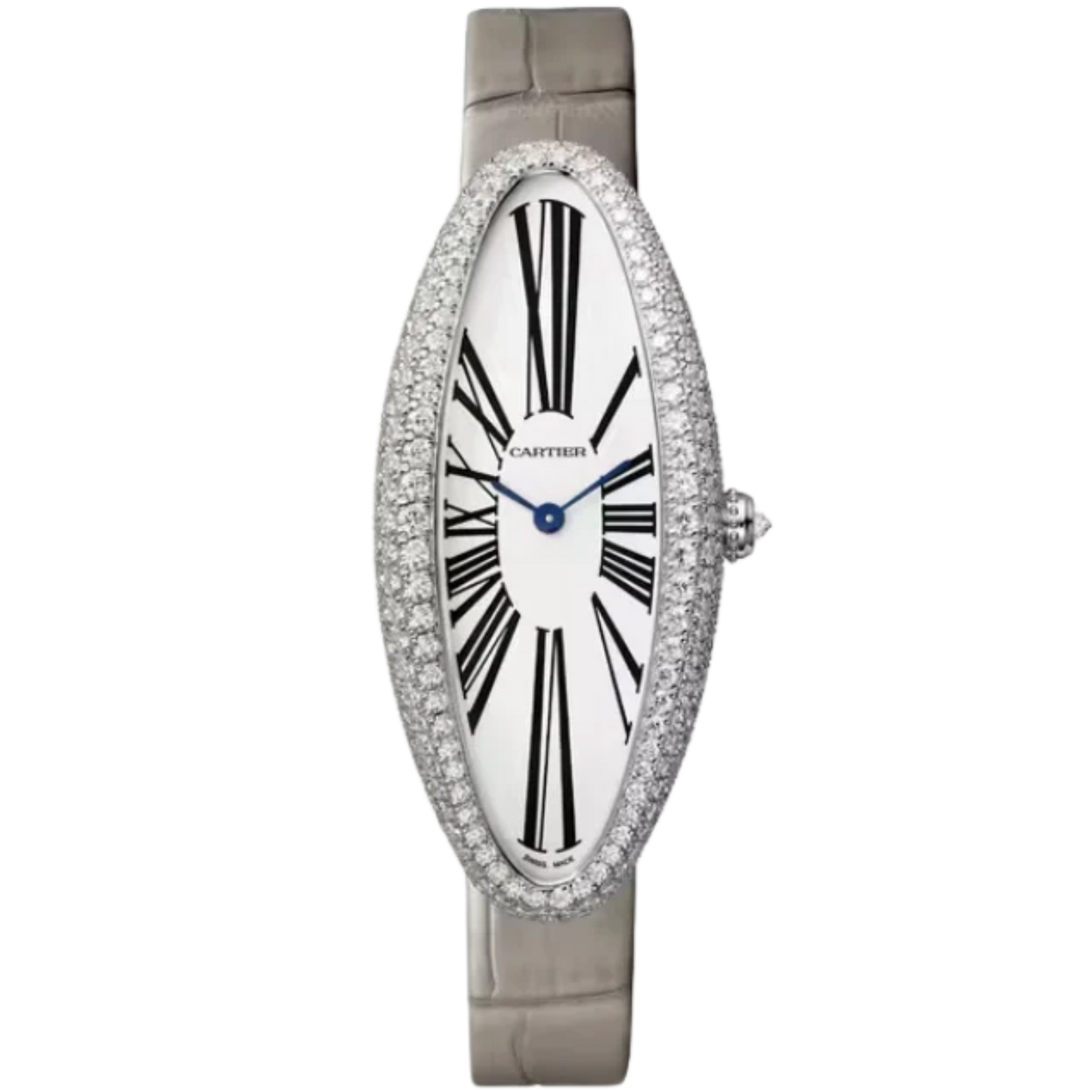 BAIGNOIRE ALLONGEE 47 MM RHODIUM 18K WHITE GOLD WITH SILVER DIAL