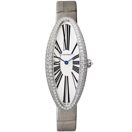 BAIGNOIRE ALLONGEE 47 MM RHODIUM 18K WHITE GOLD WITH SILVER DIAL
