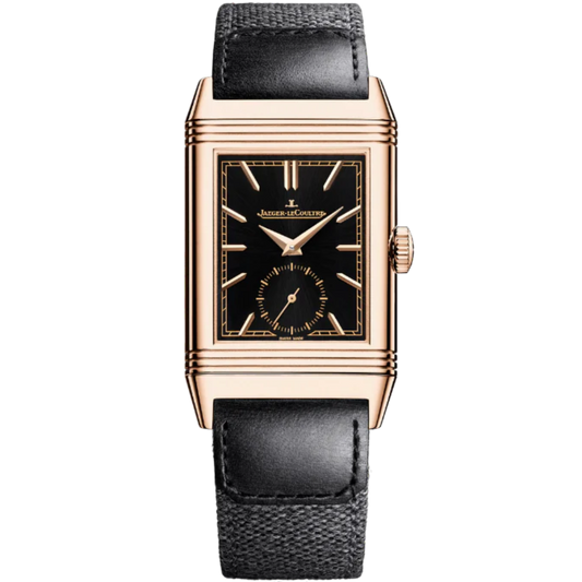 REVERSO TRIBUTE MONOFACE SMALL SECONDS 46 MM 18K ROSE GOLD WITH BLACK SUNRAY BRUSHED DIAL