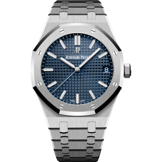Royal Oak Selfwinding 41MM Stainless Steel Bracelet Blue Dial With Grande Tapisserie Pattern Stainless Steel Case