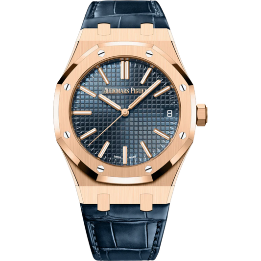 Audemars Piguet Royal Oak Ref. 15510OR.OO.D315CR.02 41MM Rose Gold Blue Dial on Leather