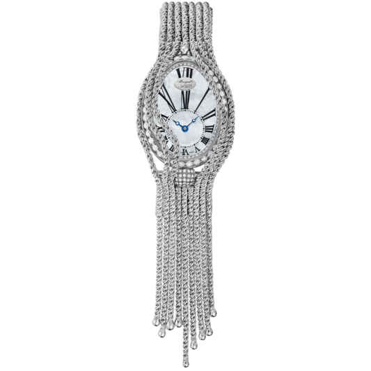 REINE DE NAPLES 8928 33 MM WHITE GOLD WITH MOTHER OF PEARL DIAL