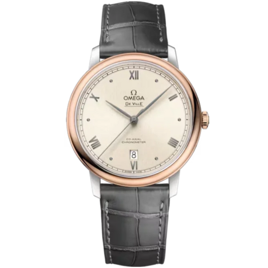 DE VILLE PRESTIGE 39 MM STAINLESS STEEL - RED GOLD WITH WHITE DIAL
