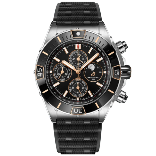 SUPER CHRONOMAT FOUR-YEAR CALENDAR 44 MM STAINLESS STEEL & 18K ROSE GOLD WITH BLACK DIAL