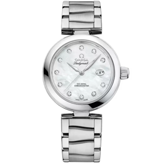 DE VILLE LADYMATIC 34 MM STAINLESS STEEL WITH MOTHER OF PEARL DIAL
