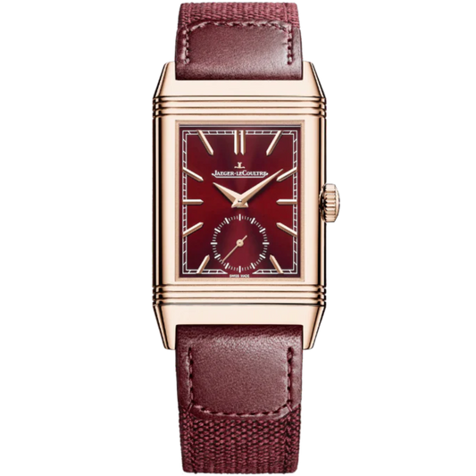 REVERSO TRIBUTE MONOFACE SMALL SECONDS 46 MM 18K ROSE GOLD WITH BURGUNDY SUNRAY BRUSHED DIAL